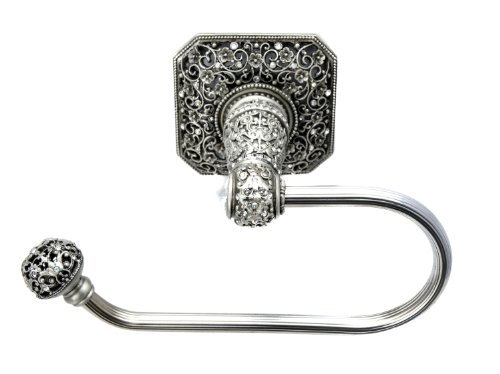 Carpe Diem Hardware 4056-11 Cab Juliane Grace Tissue Holder Left Made with Swarovski Elements, Satin