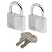 Produktbild Master Lock 9130EURT 2-er Set Vorhängeschloss mit Schlüssel aus Aluminium, Grau, 3 x 5,2 x 1,6 cm