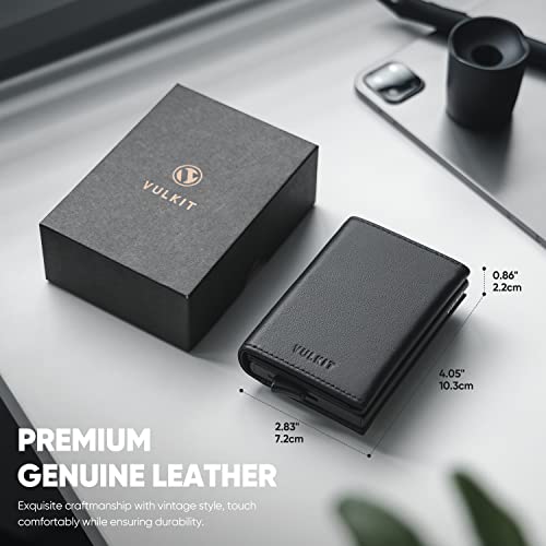 Image of VULKIT Pop up Wallet Minimalist Cash Wallets RFID Blocking Leather Smart Credit Card Holder with Magnetic Closure for Men