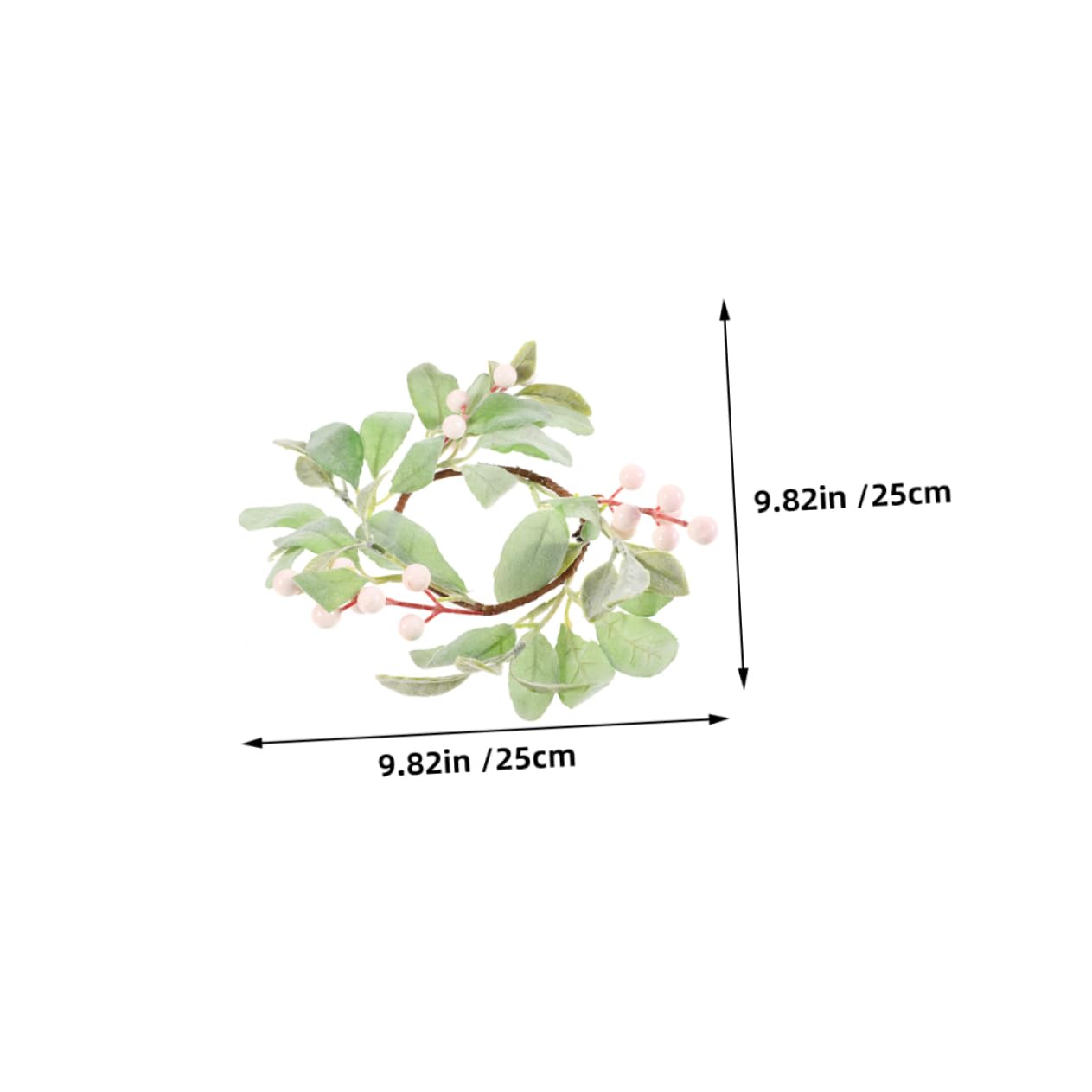 HOLIDYOYO Realistic Artificial Berries Candle Ring Greenery Pillar Decor Perfect for Christmas Special Occasions