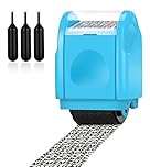 Lindastas Confidential Roller Stamp,Identity Theft Guard Stamp Wide Rolling Security Stamp,Secure ID Security,Anti and Privacy Safety (Small Size (Blue+3 Refills)