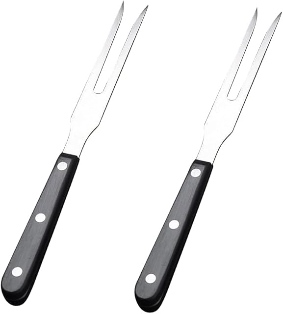 2 Pcs Carving Forks Pot Forks Stainless Steel Meat Serving Forks for BBQ Kitchen Turkey Roast Dinner Party Festival