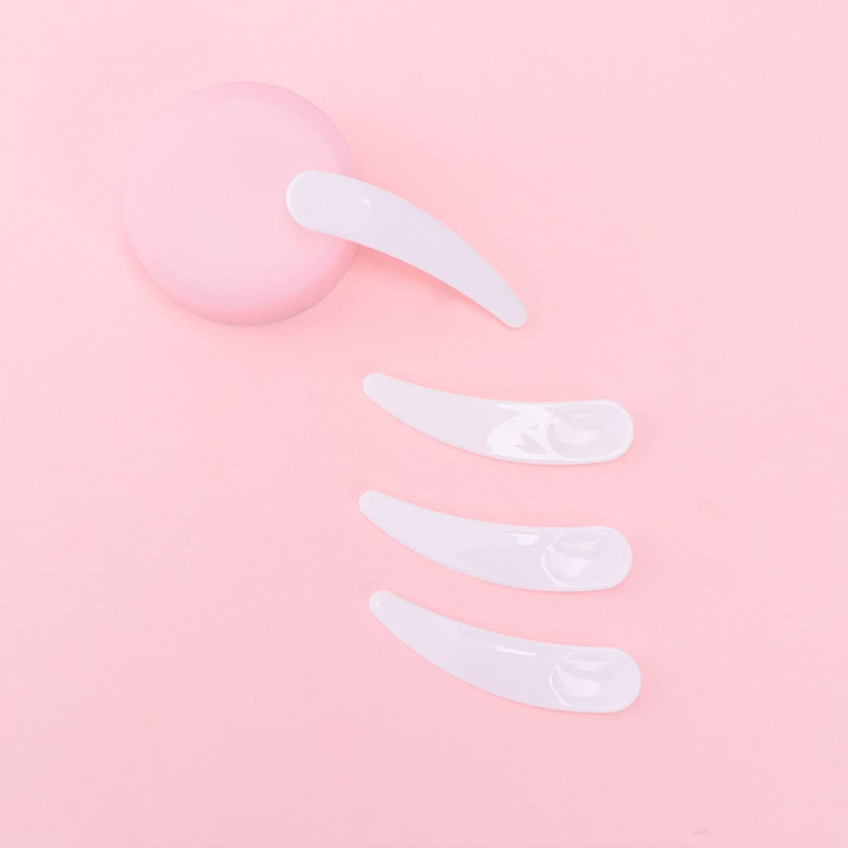 100 spatole cosmetiche in plastica, usa e getta, mini spatole cosmetiche (bianco)