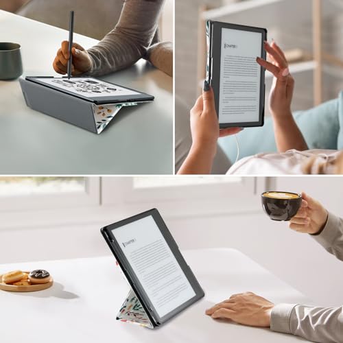 Image of CoBak Case for Tablet Reader - All New PU Leather Cover with Auto Sleep Wake Feature for Tablet Reader 10.2 inch 2022 & 2024 Released with Pen Holder (not Compatible with Remarkable),Floral Sea