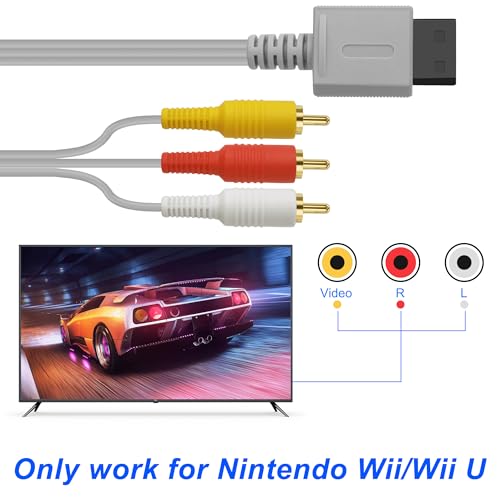 MEIRIYFA Audio Video AV Kabel für Wii und Wii U, 2Pack Audio Video AV RCA Video Kabel TV Composite Cord für Konsole TV Systeme (1.8M)