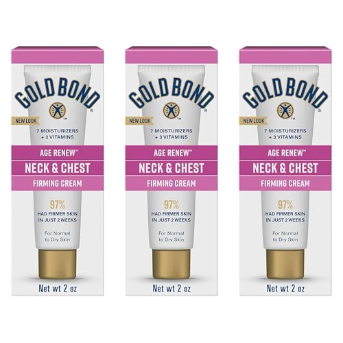 Gold Bond Age Renew Neck & Chest Firming Age Renew Cream, 2 oz., Clinically Tested Skin Firming Cream, Pack of 3