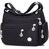 KTUEOV Sac à bandoulière femme, sac en nylon imperméable et léger, multi- poches, réglable, pour voyage et travail