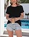 GAYHAY Black T Shirts for Women - Short Sleeve Spring Summer Tops Soft Basic Tees Beach Vacation Clothes for Casual 2026