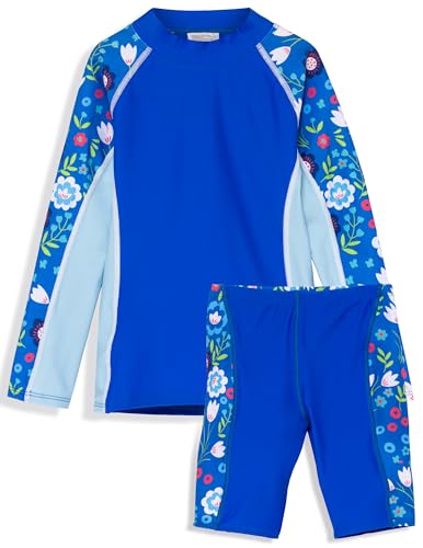 Image of Tuga Girls Two-Piece Long Sleeve Bathing Suit Set 2-14 Years, UPF 50+ Protection
