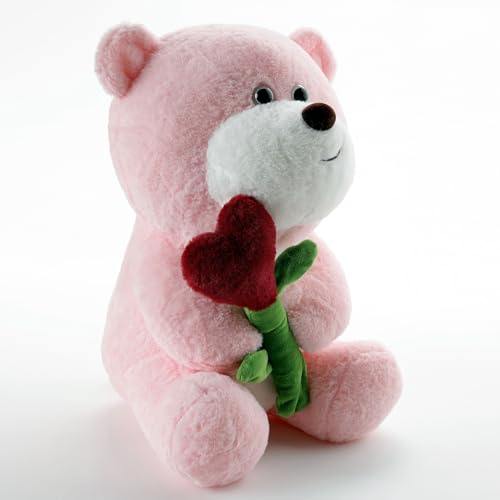 Image of Pink Heart Teddy Bear 45 CM Ultra Soft Plush Stuffed Toy for Kids, Babies & Toddlers | Cute Hug-Friendly Teddy with Heart | Soft Fabric Cuddly Toy | Lightweight Washable Gift for Birthday