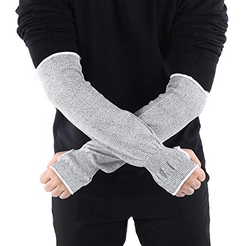 Manga de proteção de braço, 2 pares de proteção de braço prática HPPE, antidesgaste e anticorte cinz