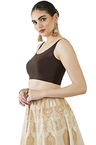 Image of Soch Womens Taffeta Solid Sleeveless Padded Blouse