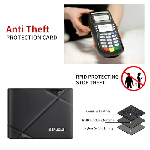 Wallet for Men-Genuine Leather RFID Blocking Bifold Stylish Wallet With 1 ID Window4