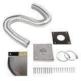 NiuLumea Pelletofen Frischlufteinlass-Set, 5,1 x 152,4 cm, Aluminiumschlauch mit 304 für Edelstahlplatte, Verbrennungsluftzufuhr-Set für effiziente Kraftstoffverbrennung