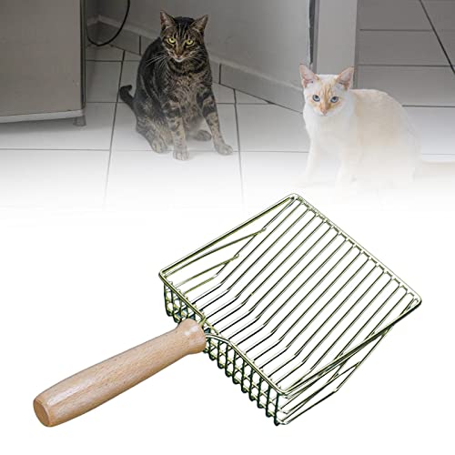 ＫＬＫＣＭＳ Pá para areia de gato, pá profunda de metal com cabo de madeira grande, pá de toalete para ga