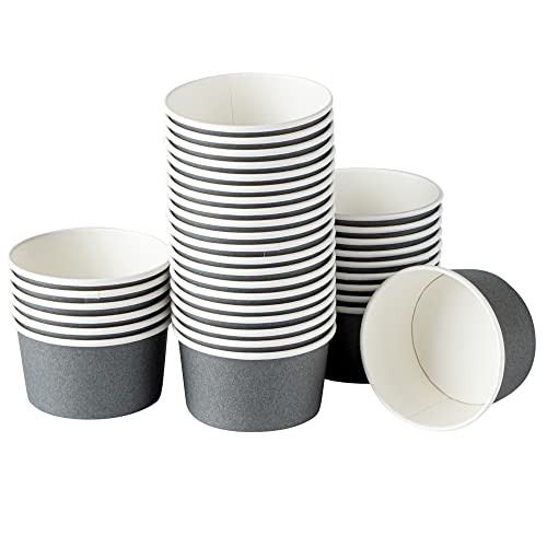 Image of Coppetta 8-Ounce Dessert Cups, 50 Disposable Ice Cream Cups - Lids Sold Separately, Sturdy, Gray Paper Frozen Yogurt Bowls, For Hot And Cold Foods, Perfect For Gelato Or Mousse - Restaurantware