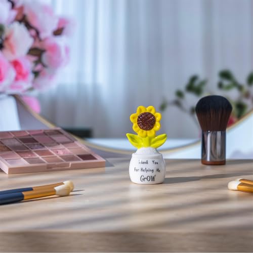 Figura decorativa girasol de cerámica para maestras miniatura 3