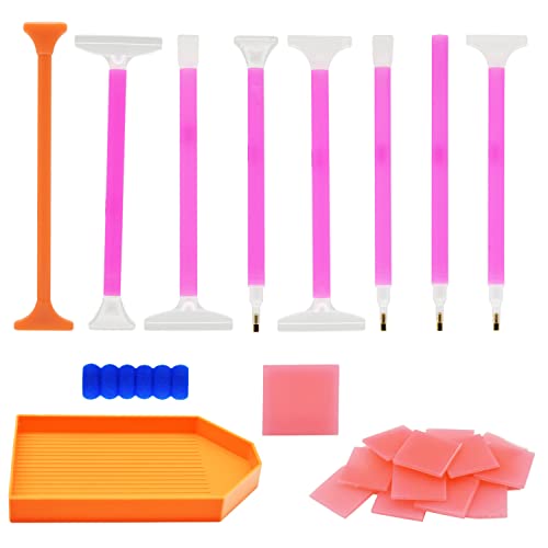 LEEWYOU 31 Stück 5d Diamond Painting Zubehör Stifte Set 9pcs Diamant Stifte Diamantmalerei Stift Kunststoff Diamond Malstift Diamant Malerei Werkzeuge 20pcs Diamant Painting Wachs