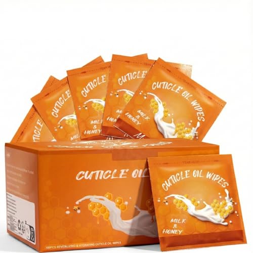 100Pcs Mini Cuticle Oil for Nails, Hydrating & Repairing Cuticles, Travel Size Nail Care, Milk & Honey Formula for Dry & Damaged Nails, Quick Absorbing & Nourishing Treatment