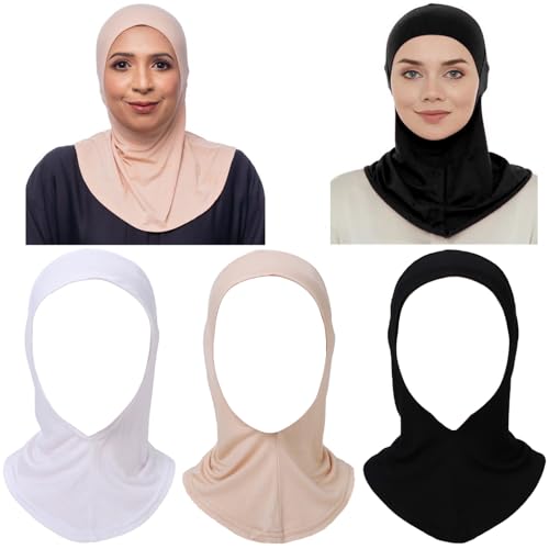 3-9 Pieces Modal Hijab Turban Muslim Hijab Cap Adjustable Muslim Scarf Stretchy Head Scarf for Women