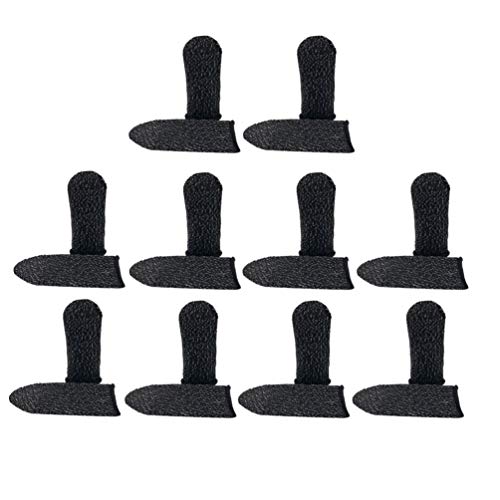 BESPORTBLE Funda de 10 Pares de Dedos Pantalla t�ctil Juego Transpirable Cubierta de Dedos el�stico Suave Cuna de Dedo Protector contra el Sudor del Dedo Pulgar para el tel�fono m�vil (Borde Negro)