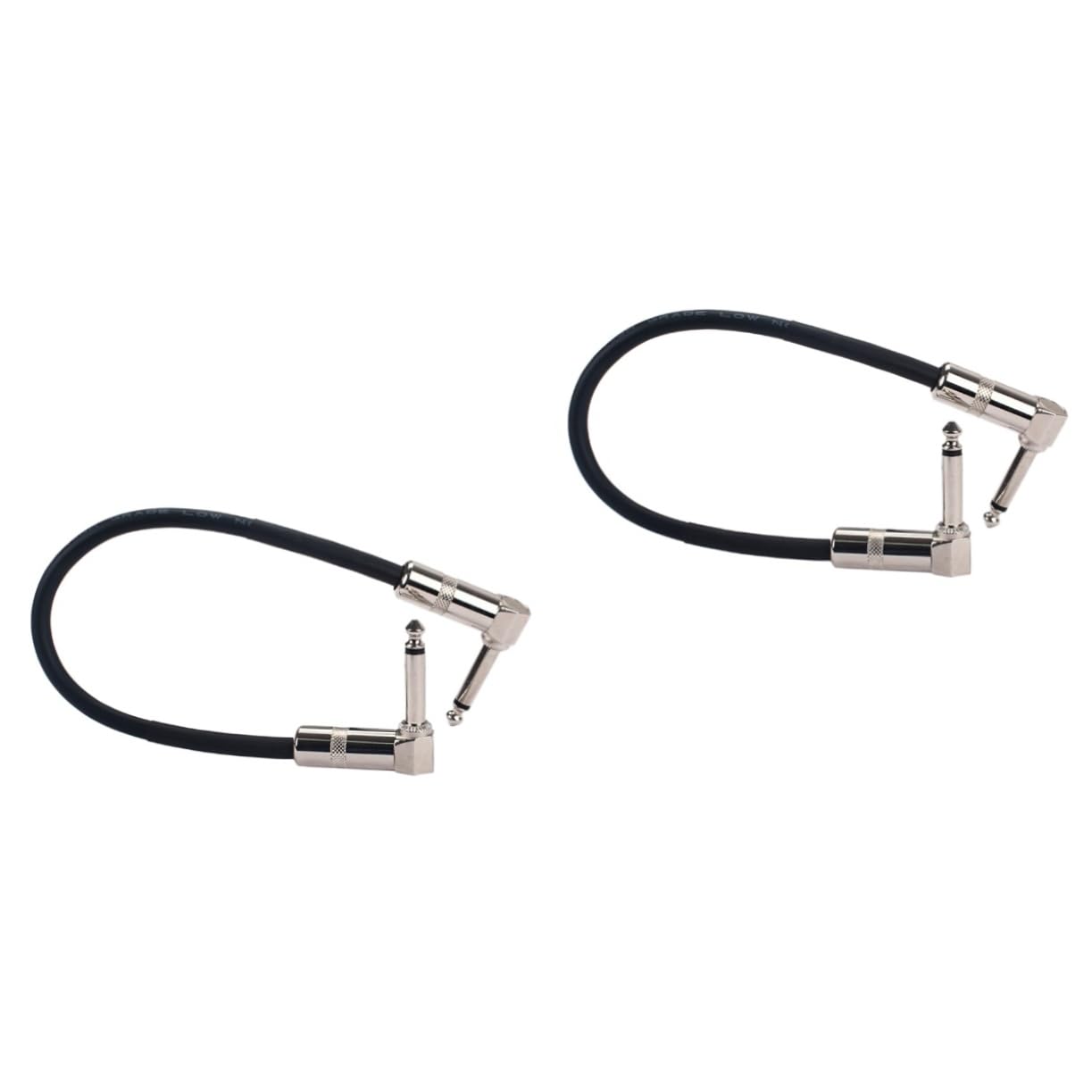Toyvian 2pcs 30cm Guitar Pedal Patch Cable High Fidelity Signal Ultra Low PVC Right-Angle 90-Degree Plugs Professional Connectors Perfect for Guitar Effects