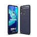 Produktbild Haoye Passend für Motorola Moto G8 Power Lite Hülle, Edle Robuste Hülle Wirkt Elegant, Leichte, Langlebige, Kratzfeste Kohlefaser Flexible Schutzschicht aus TPU. Blau