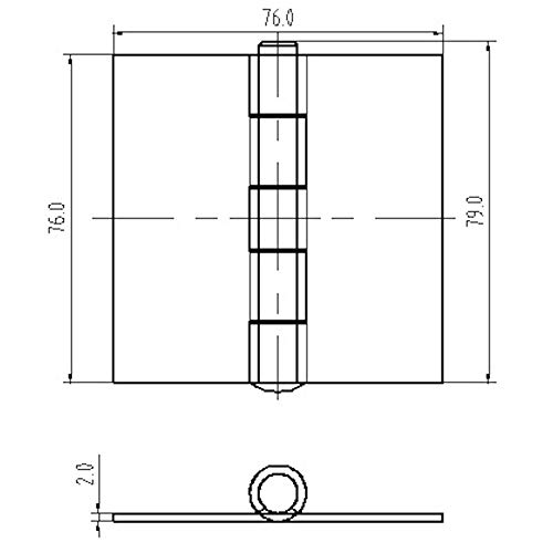 2 x SO-TOOLS Anschweißscharnier, Anschweissband, Scharnier ca. 76 x 76 x 2 mm