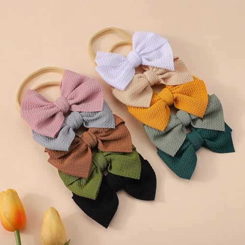 yoyokid Hairband, 20 PCS Baby Girls Nylon Headbands Super Soft Baby Hair bands with Bows Elastic Hair Accessories for Newborn Infant Toddler3
