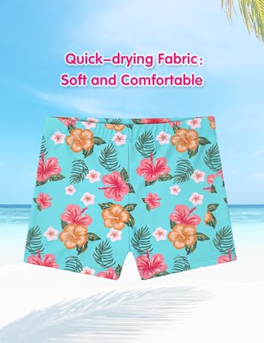 Image of Girls Swimsuit Colorful Short Sleeve Bathing Suits UPF 50+ Rash Guard Set Two Piece Summer Swimwear