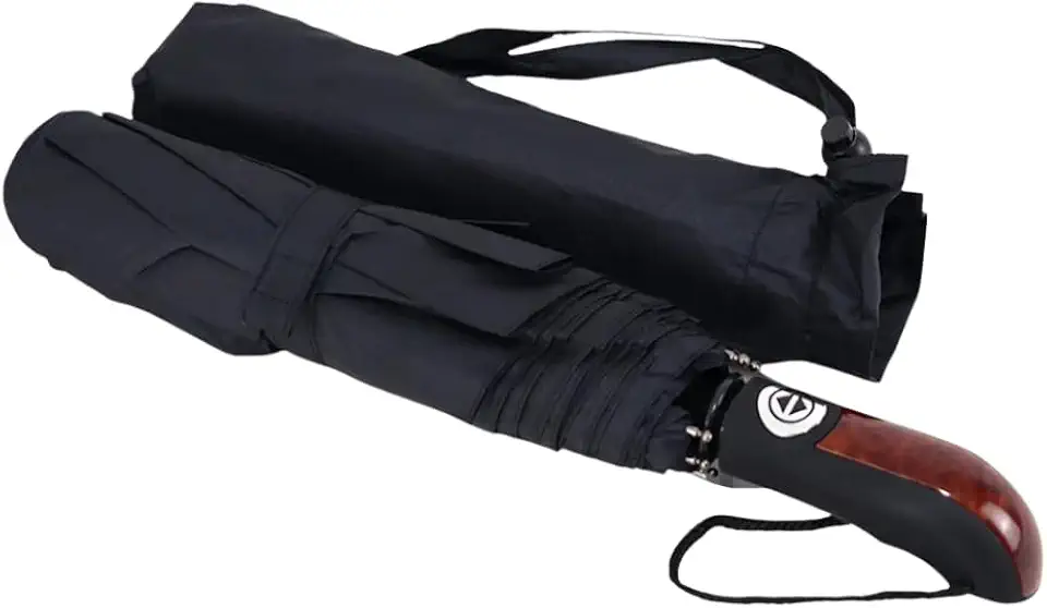 Guarda-Chuva Reforçado Abre Automático Anti-Vento Grande Compacto Bolsa/Mochila Secagem Rápida Unissex