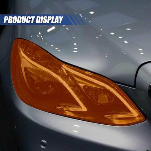 Image of HOME13 Self Adhesive Auto Car Tint Headlight Taillight Fog Light Vinyl Smoke Film Sheet Sticker Cover Car & Bike Protection Film (Orange, 12x60 Inch)