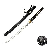 HMS Japanese Samurai Katana Training Sword, Iron Alloy Tsuba, Hand Made, Aluminum Alloy, Full Tang, Unsharpened