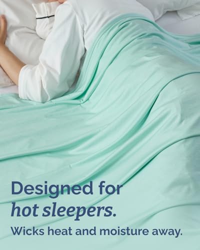 Image of Cooling Blanket for Hot Sleepers - Cold Blanket Throw Size - Double-Sided, Ultra Cool for Summer, Night Sweats & All Seasons - Soft, Lightweight & Breathable for Couch, Bed or Sofa - Green, 50 inch x 60 inch