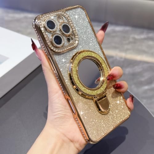 Coque iPhone 16 Pro Or à paillettes idéale pour vos sorties