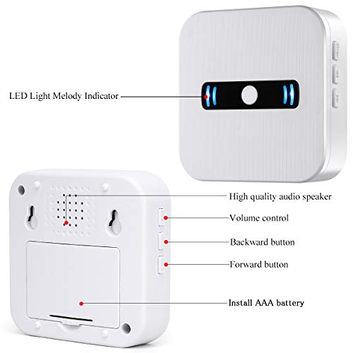 Caregiver Pagers Wireless Emergency Panic Call Button for Elderly Senior Patient Personal Alert Alarm Nurse Elderly Aids for Living Home Alert System 2 Portable Receiver+3 Necklace Call Buttons