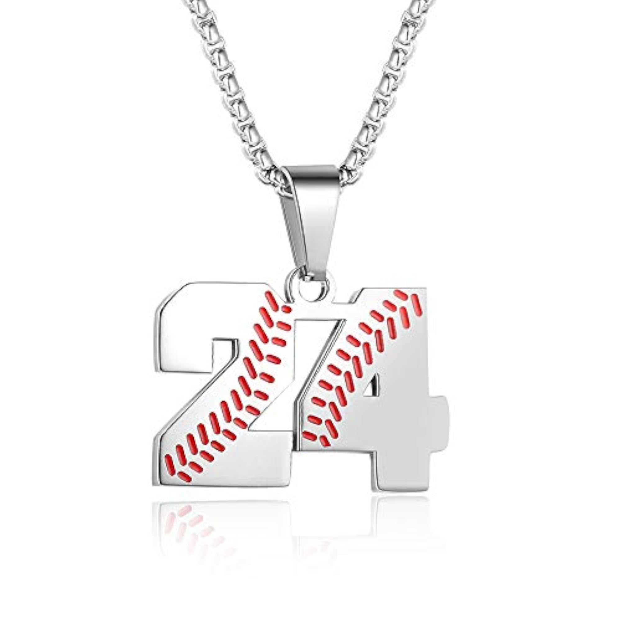 Men's Stainless Steel Baseball Jersey Number Necklace