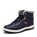 Ceyue Snow Boots for Men Leather Ankle Boots Lace Up High Top Outdoor Boots Winter Warm Walking Shoes with Fur Lining