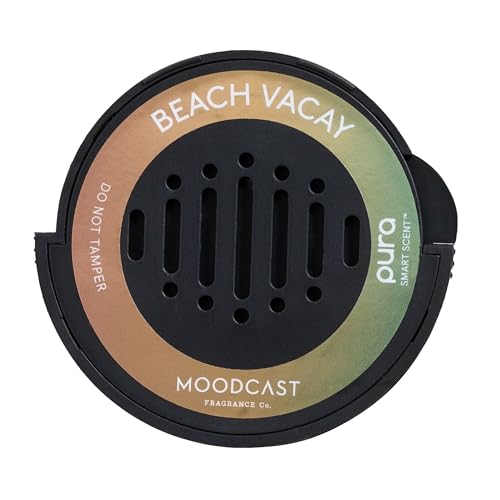 Image of Pura & Moodcast - Fragrance for Pura Car Diffuser - Clean & Safe Luxury Scent Refill - Long-Lasting Fragrance for 30 Days of Aroma - Spring & Summer Car Accessory - Beach Vacay
