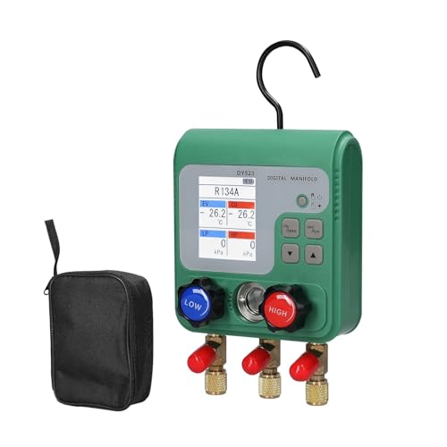 エアコン冷媒フッ化物真空圧力計デジタルマニホールドゲージ自動車冷媒修理用真空計(Set A)