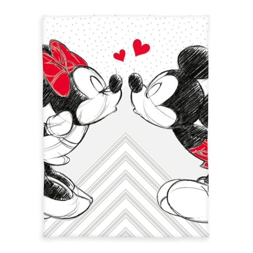 Disney's Mickey & Minnie Microfaserflauschdecke, 150x200 cm, 100% Polyester