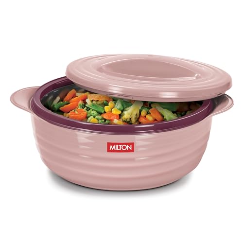 MILTON Aspire 1500 Serving Casserole, Double Walled Inner Stainless Steel, PU Insulated Kitchen Hot Pot, Keeps Food hot & Fresh for Roti, Biryani, 118