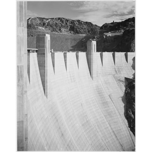 Impression giclée haut de gamme Boulder Dam photo d'art noir et blanc