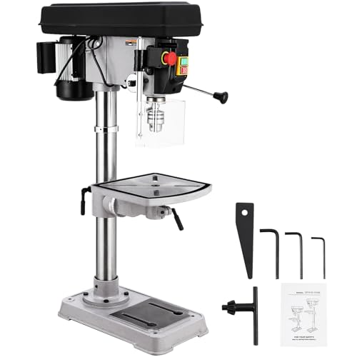 15 in Benchtop Drill Press with Swing-away Safety Guard, 7.5 Amp 120V Pure Copper Motor, 288-3084 RPM Variable Speed, 0-45° Tilting Worktable, Tablet