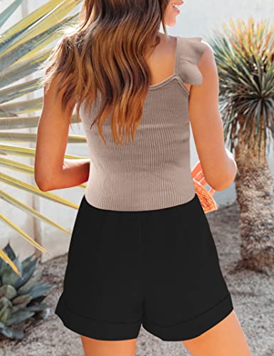 Image of Womens 2024 Mock Neck Sweater Vest Sleeveless Ribbed Tank Tops Slim Fit Soft Pullover Sweaters