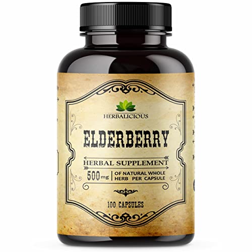 Elderberry Capsules – Natural Black Elderberry Herbal Supplement – Immune Boosters for Adults, Digestive Support, Antioxidants & Vitamin C – Fiber-Rich, Non-GMO – 100 Capsules for Men & Women Elderberry Capsules – Natural Black Elderberry Herbal Supplement – Immune Boosters for Adults, Digestive Support, Antioxidants & Vitamin C – Fiber-Rich, Non-GMO – 100 Capsules for Men & Women