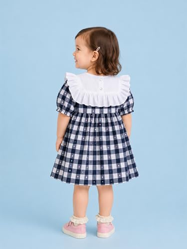 Image of Kidbea Girls Cotton Dresses | Stylish Printed & Checked Frocks | Party, Casual Summer Dress Collection for Kids