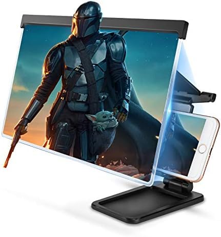 12 Inch Mobile Phone Screen Amplifier with Phone Stand 3D HD Screen Magnifier for Movies, Videos & Gaming – Foldable Adjustable Stand (Black)-image-36