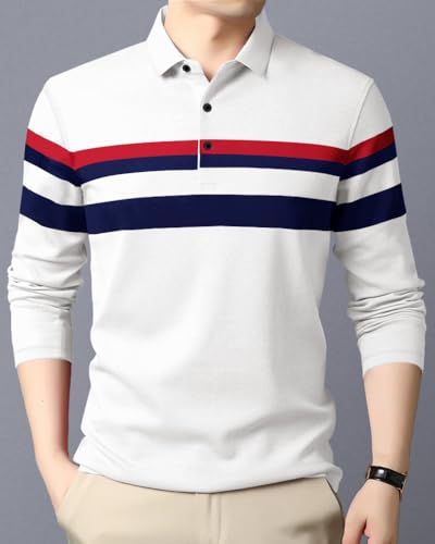 Image of Noble Monk Men's Polycotton Regular Fit Full Sleeves Polo T-Shirt