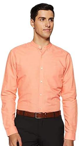 Park Avenue Men Solid Slim fit Formal Shirt(PMSM12469-E5_Medium Orange_42_Medium Orange_42)